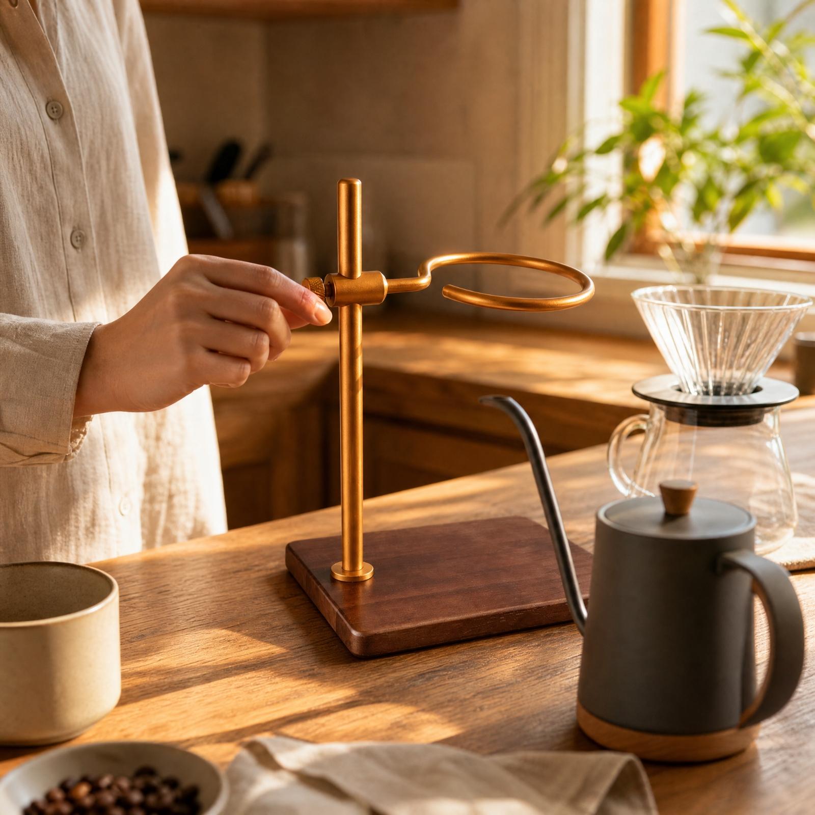 حامل قهوة خشبي قابل للتعديل لل - مراجعة Coffee Equipment Pour Over وسعره