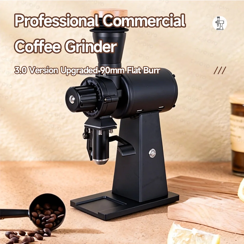 مطحنة قهوة CAFOVO G290F ذات شف - مراجعة Coffee Grinder Burr Flat وسعره