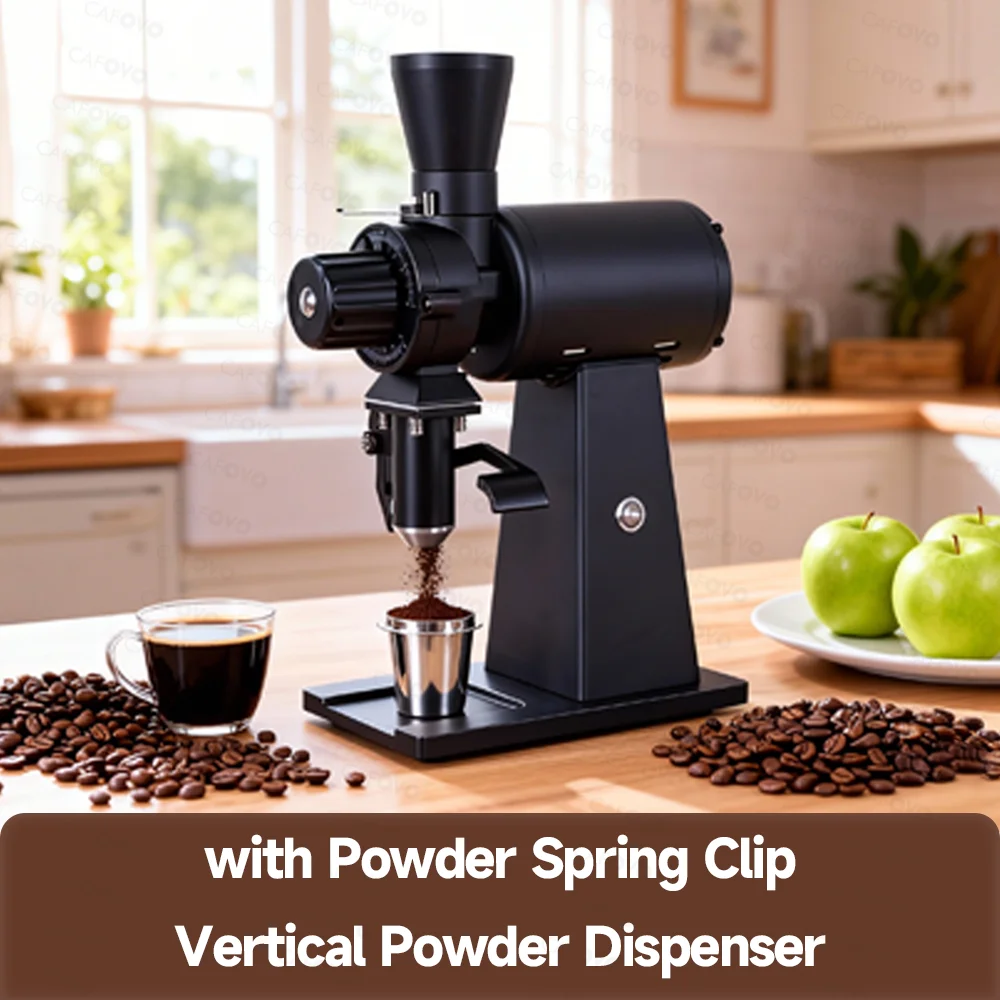 مطحنة قهوة CAFOVO G290F ذات شف - مراجعة Coffee Grinder Burr Flat وسعره